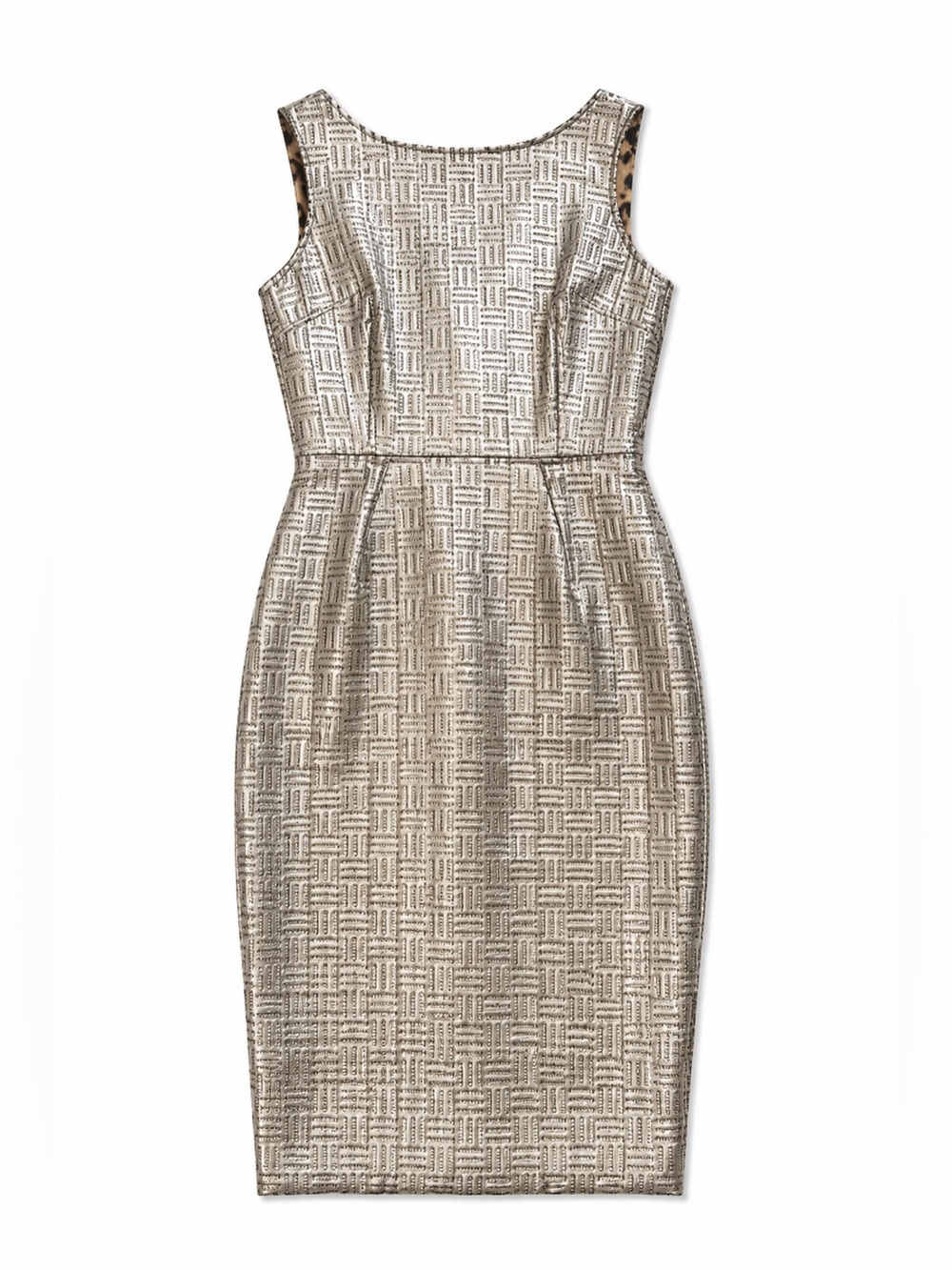Vintage Limited Dolce & Gabbana Silver/Pewter Textured Sheath Crystal Zipper 40